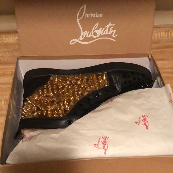 gold red bottom sneakers